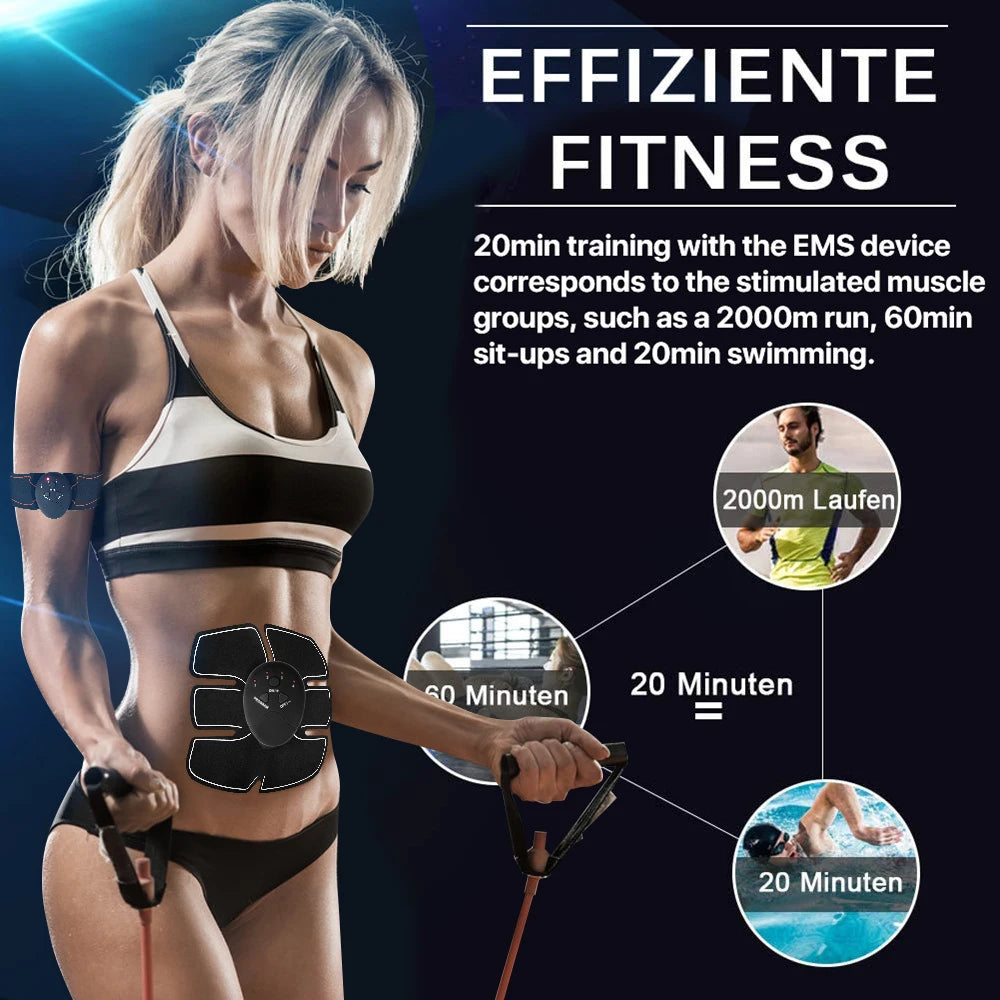 Electric EMS Muscle Stimulator for Abdomen, Buttocks & Arms | Slimming & Pain Relief Trainer