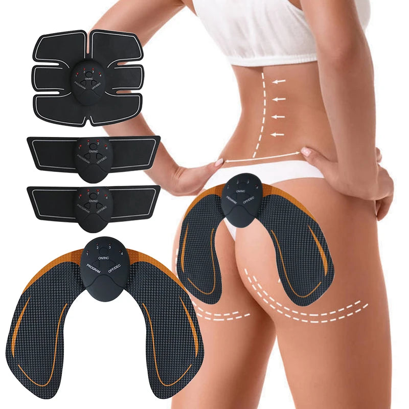 Electric EMS Muscle Stimulator for Abdomen, Buttocks & Arms | Slimming & Pain Relief Trainer