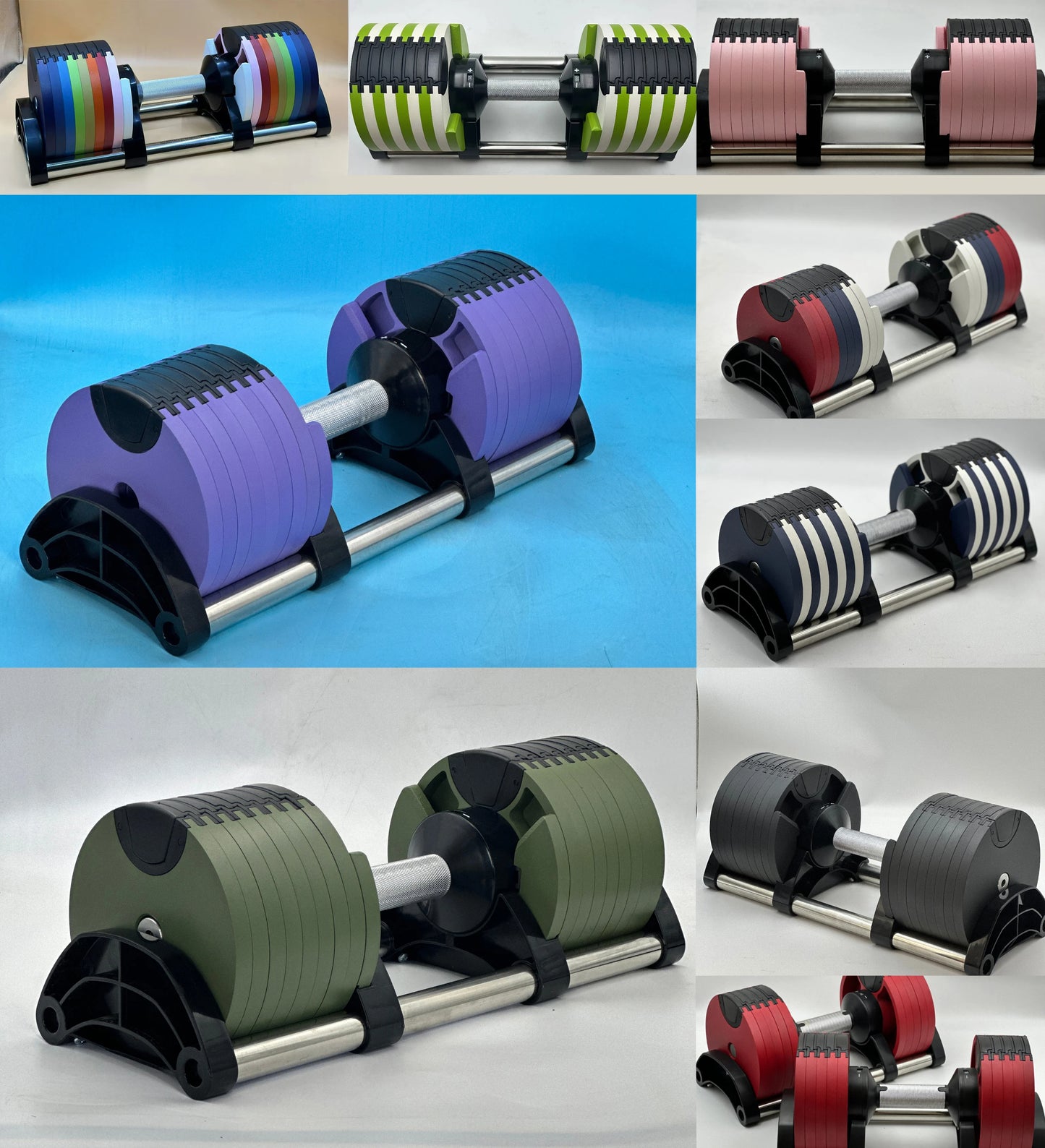Adjustable Dumbbell Set – 2nd Generation Round Weights, 24kg/36kg, 2kg Increment, Home & Gym Fitness