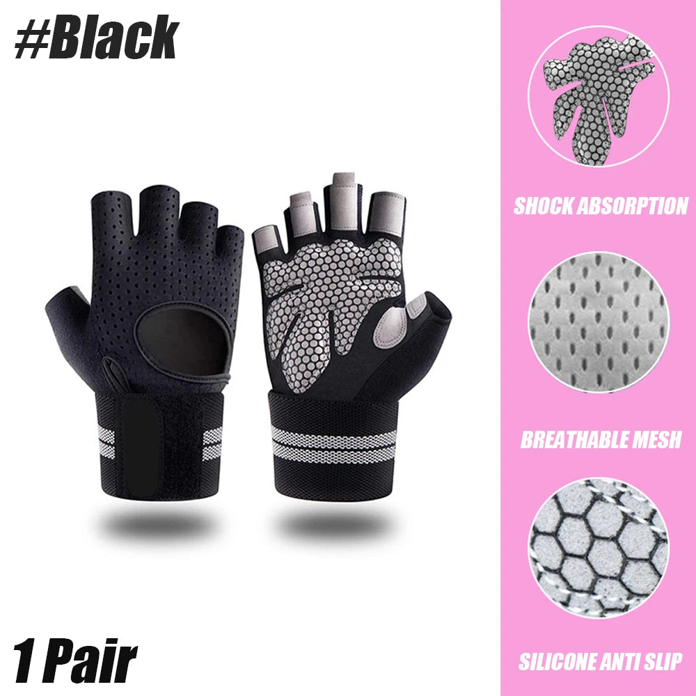 Dumbbell Gloves for Men & Women – Weightlifting, Crossfit, Bodybuilding, Workout Gym Gloves with Wrist Support