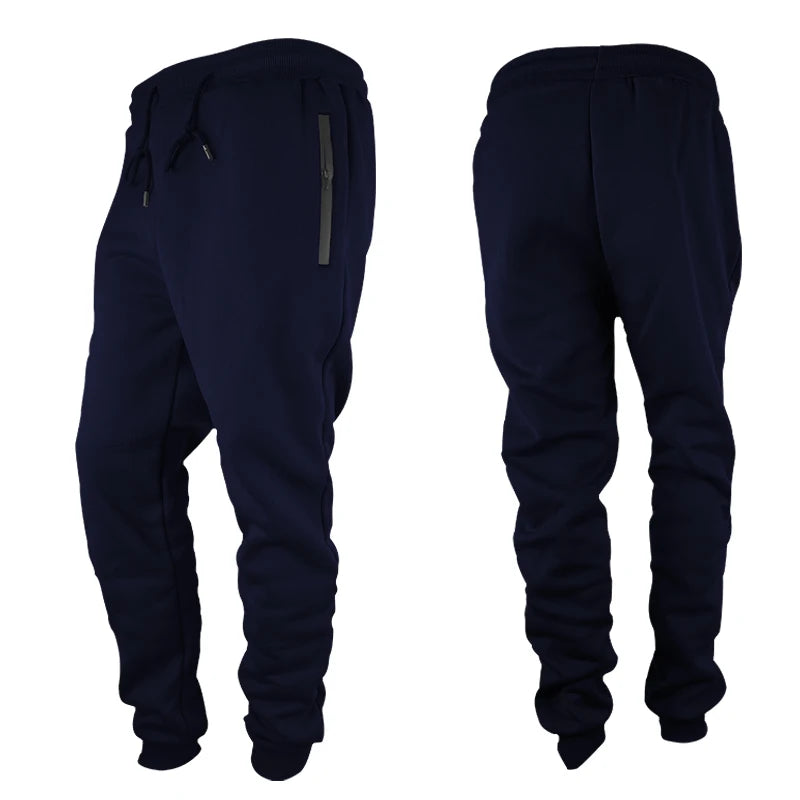 Men's Zippered Joggers – Slim Fit Sweatpants for Workout & Running