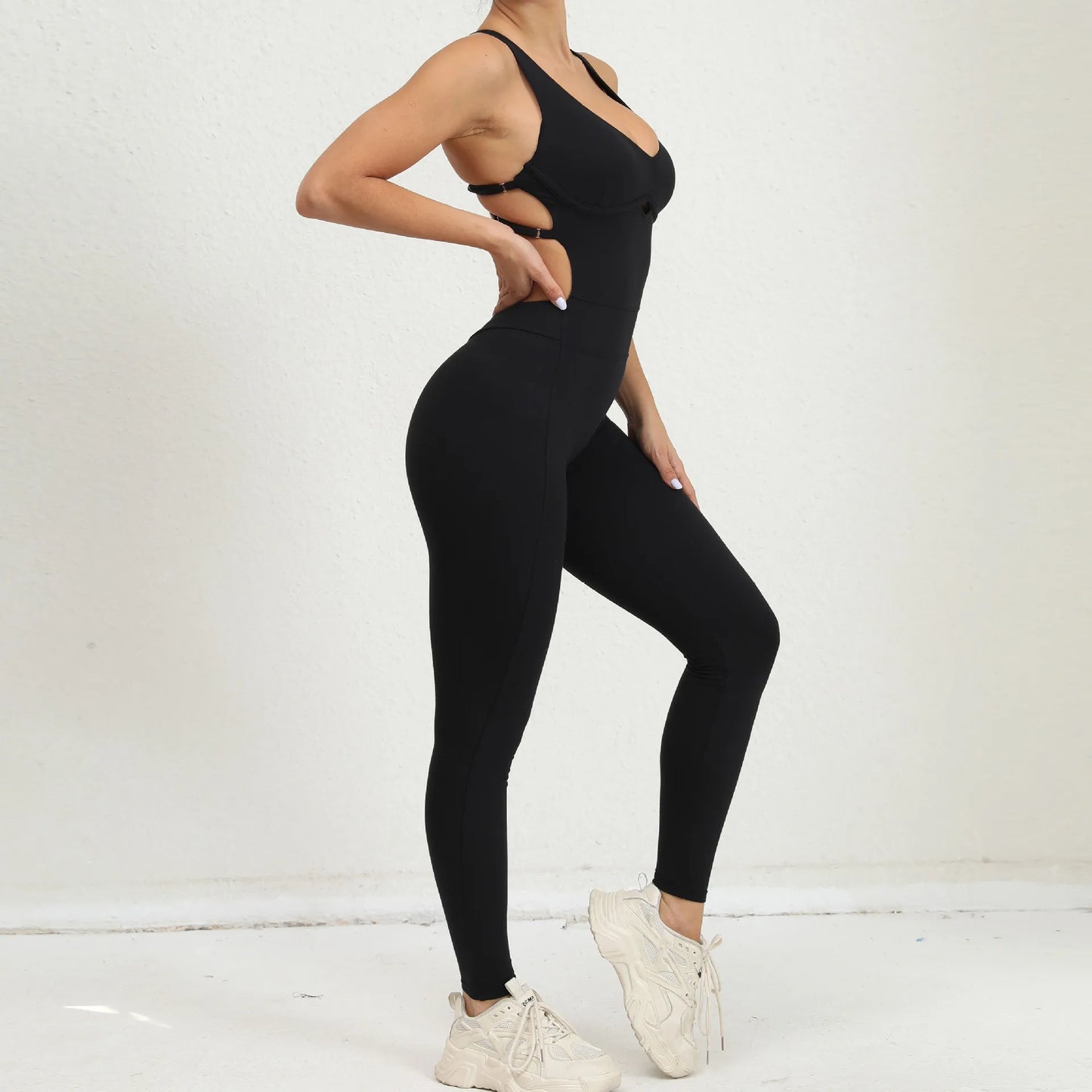 Women's Yoga Jumpsuit – One-Piece Adjustable Sport Bodysuit with Built-In Bra | Activewear for Workout & Dance