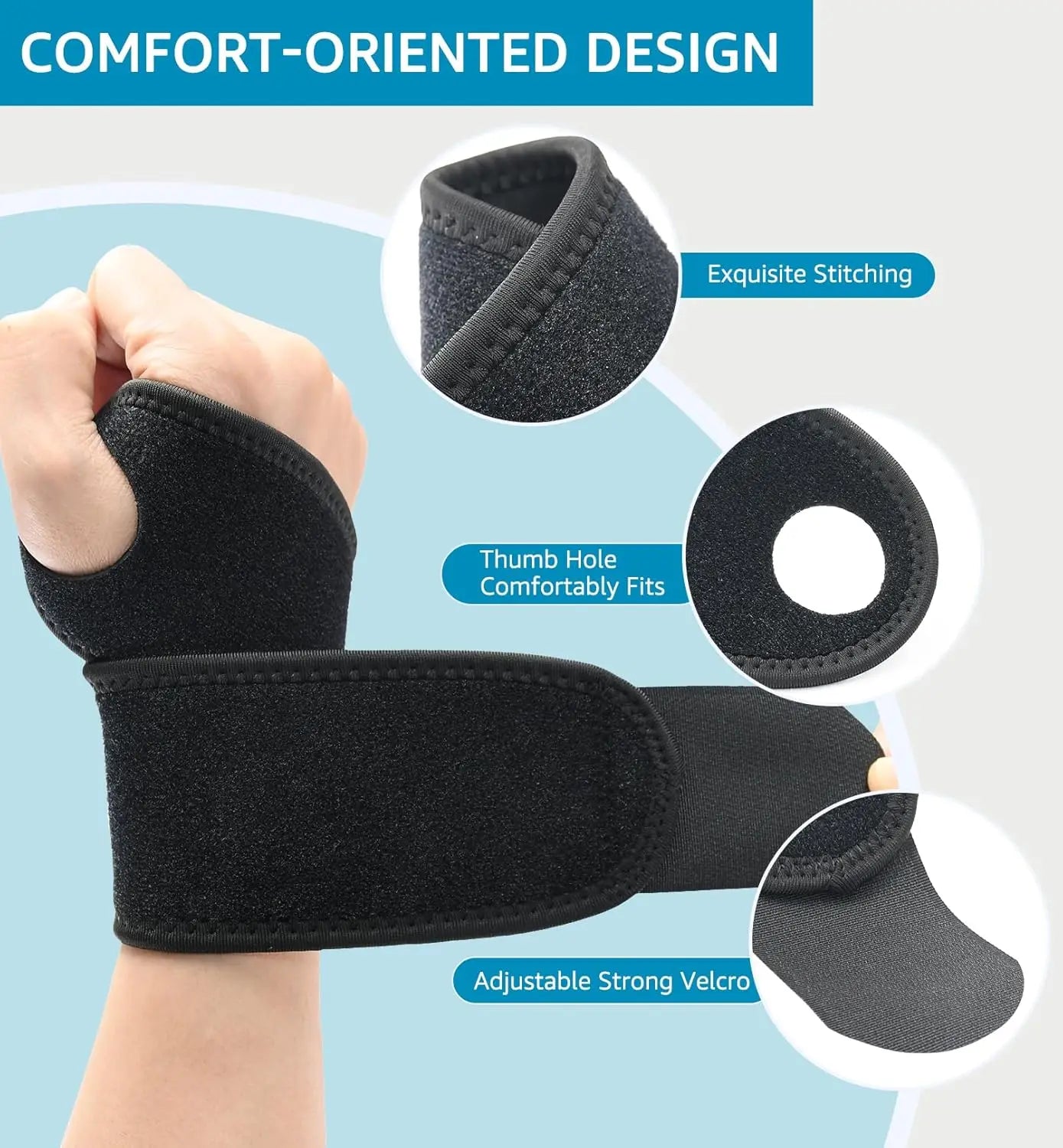 1PC Adjustable Wrist Wrap – Carpal Tunnel Relief & Thumb Support Brace for Sports and Joint Pain