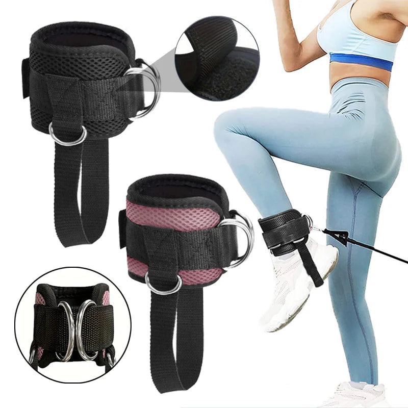 Adjustable Ankle Straps for Cable Machines – D-Ring Fitness Cuffs for Glute, Leg & Hip Workouts (1PC)