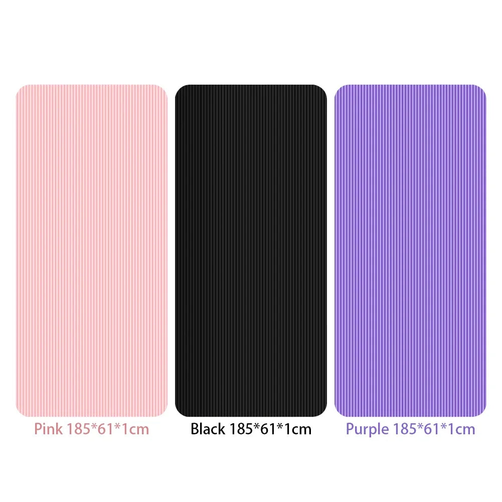 Yoga Mat Non-Slip Exercise Mat 10mm Thick | Solid Color Fitness & Pilates Mat for Home & Gym