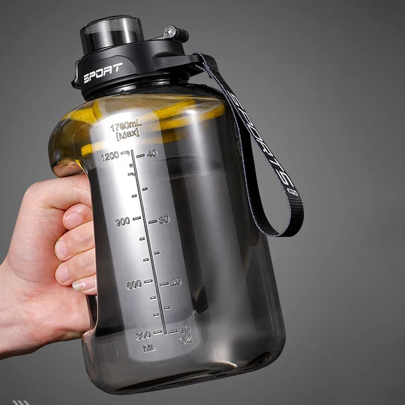 Premium Fitness & Sports Water Bottle – Large Capacity (1.2L / 1.7L / 2.5L) | Leakproof, BPA-Free, with Hydration Markings for Gym, Cycling & Outdoor