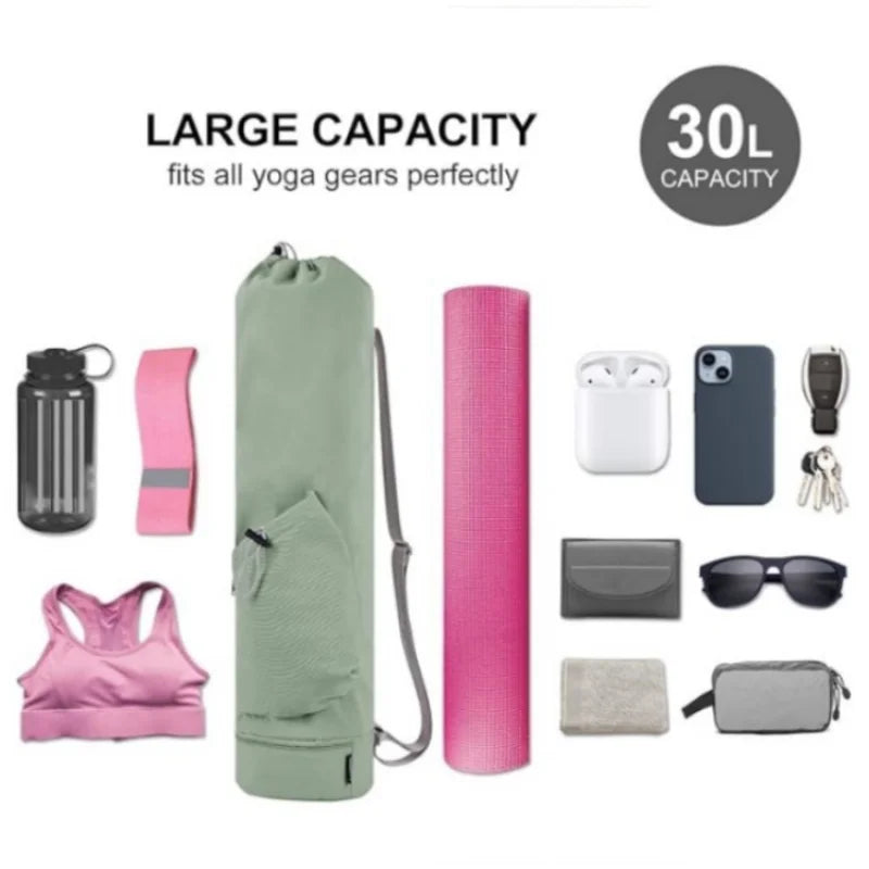 Travel Yoga Mat Bag – Waterproof Nylon Backpack, Sports & Gym Carrier Bag with Large Storage