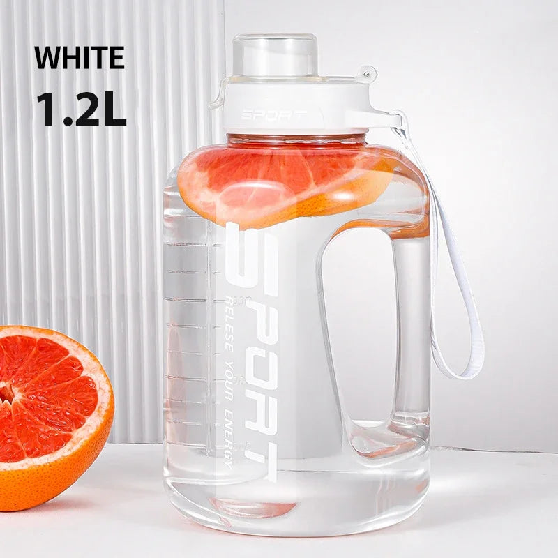 Premium Fitness & Sports Water Bottle – Large Capacity (1.2L / 1.7L / 2.5L) | Leakproof, BPA-Free, with Hydration Markings for Gym, Cycling & Outdoor