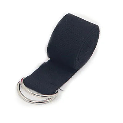 183×3.8cm Yoga Strap | Adjustable Cotton Exercise Belt with D-Ring Buckle for Yoga, Pilates & Stretching