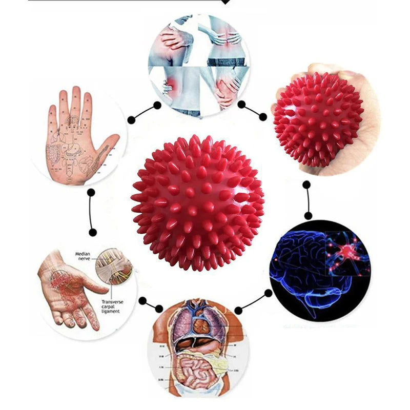 Spiky Massage Ball for Plantar Fasciitis, Foot & Back Pain Relief, Deep Tissue Trigger Point Therapy, Yoga & Reflexology Tool – 9cm PVC