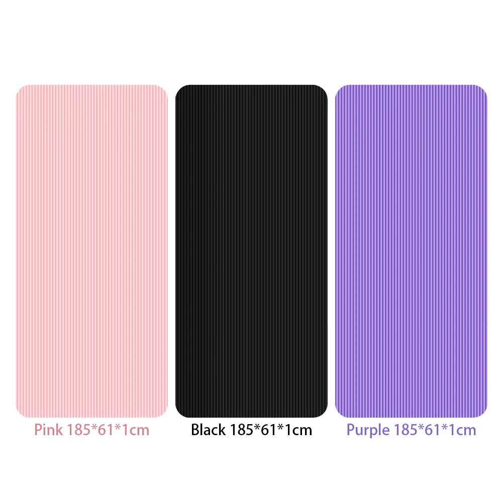 Yoga Mat Non-Slip Exercise Mat 10mm Thick | Solid Color Fitness & Pilates Mat for Home & Gym