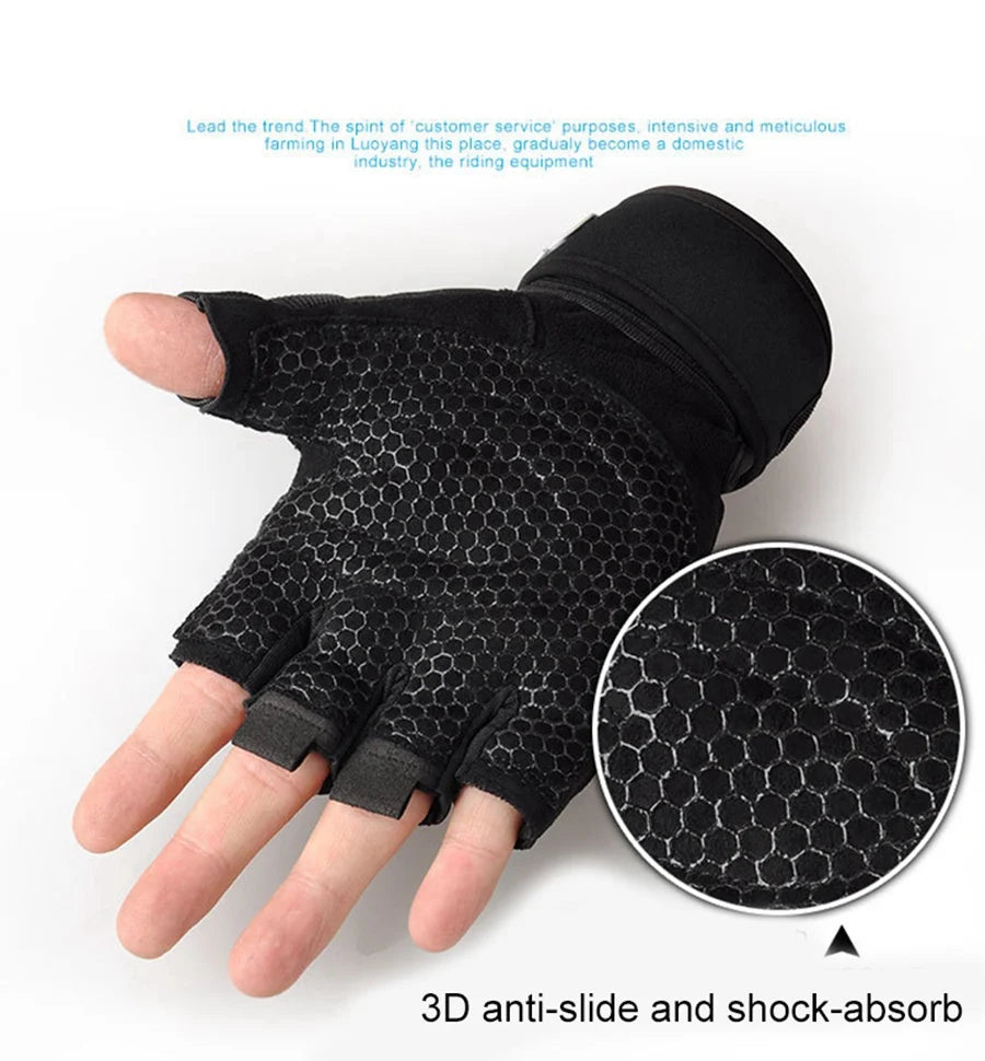 Workout Gloves with Wrist Wrap – Half Finger Training Gloves for Men & Women, Weight Lifting & Fitness