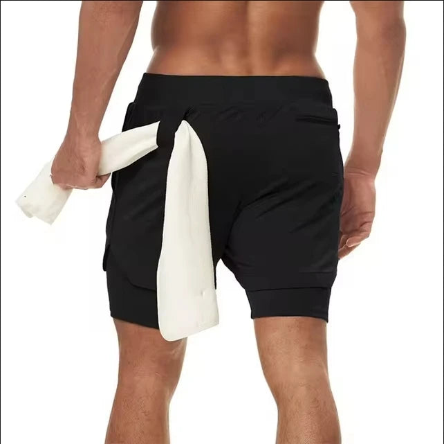 Men’s Gym Shorts – Running & Workout Shorts with Liner, Phone Pockets & Towel Loop – Quick Dry, Lightweight Athletic Training Shorts