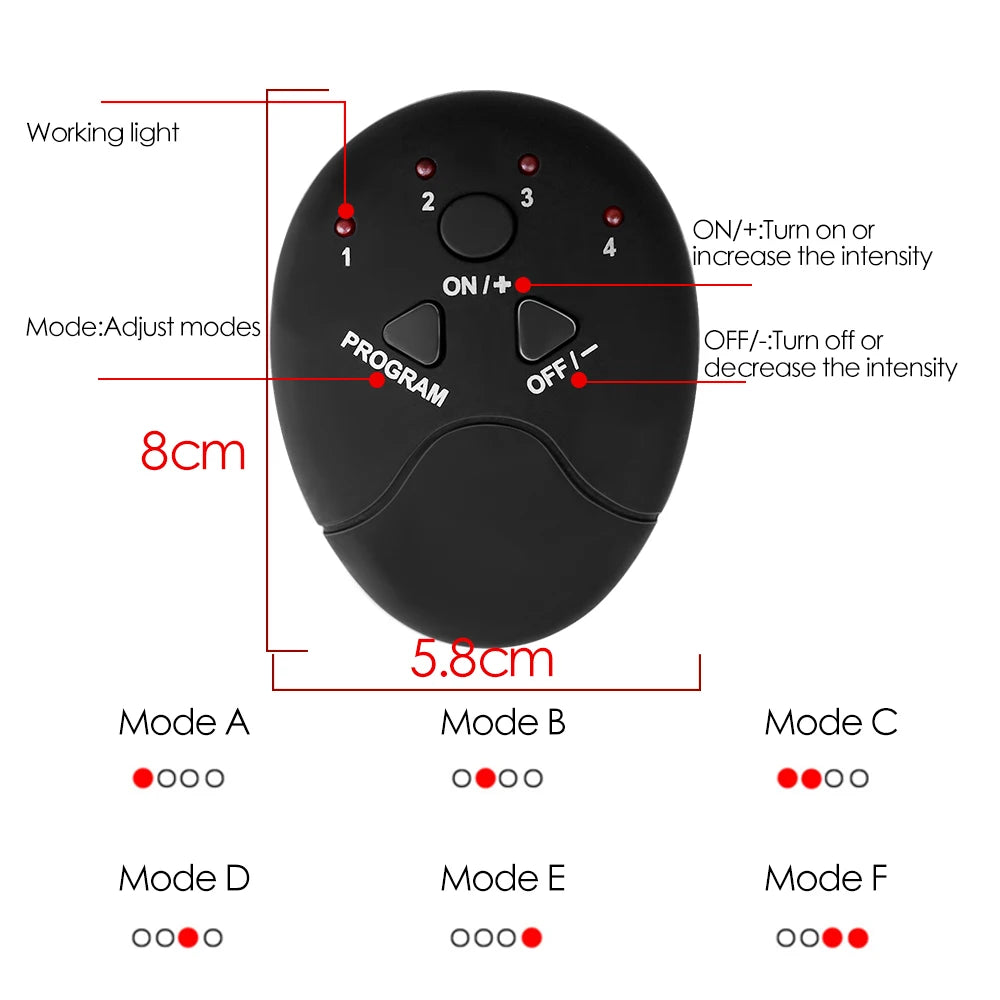 Electric EMS Muscle Stimulator for Abdomen, Buttocks & Arms | Slimming & Pain Relief Trainer