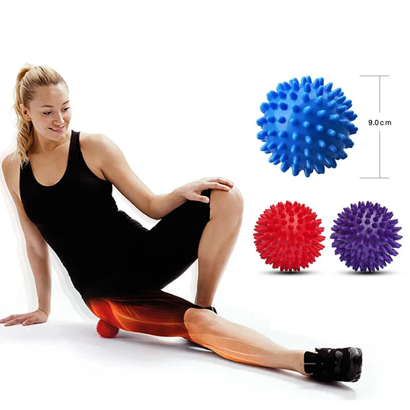 Spiky Massage Ball for Plantar Fasciitis, Foot & Back Pain Relief, Deep Tissue Trigger Point Therapy, Yoga & Reflexology Tool – 9cm PVC