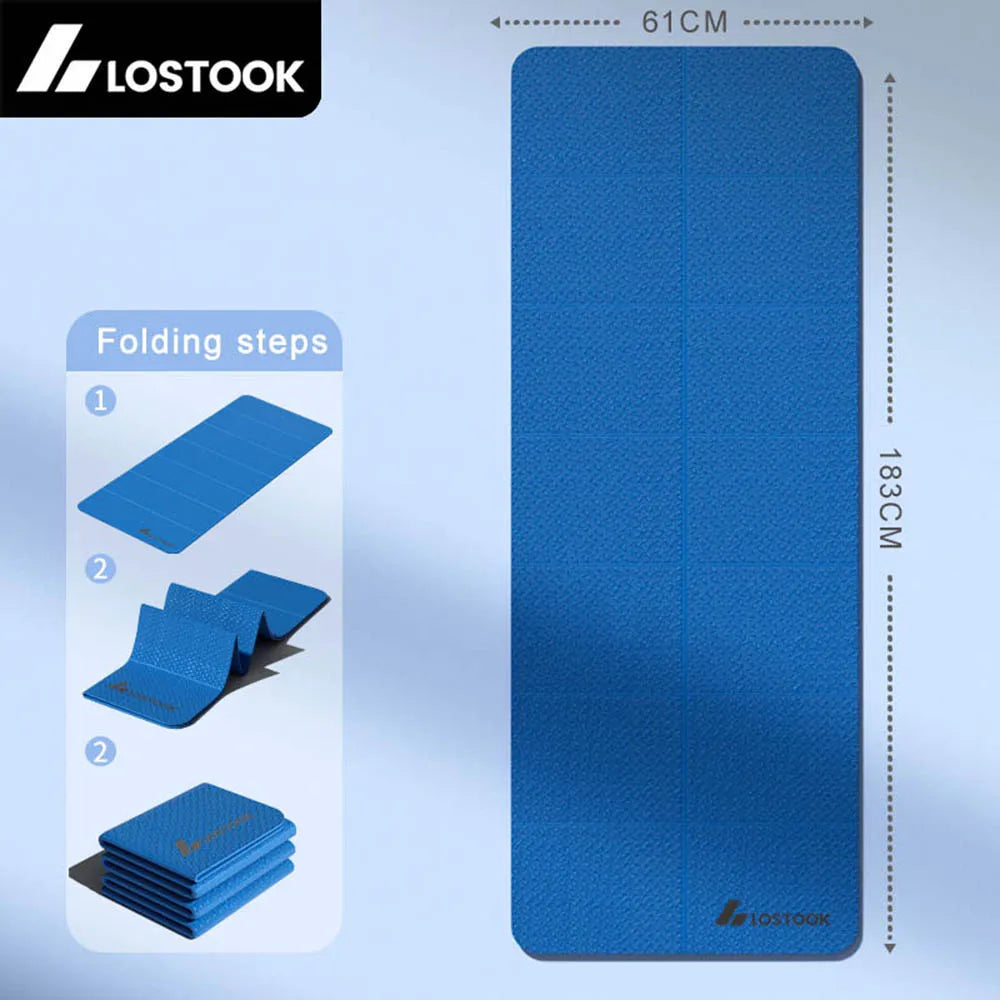 Foldable Yoga Mat 4mm Thick TPE – Portable Non-Slip Exercise Mat for Yoga, Pilates & Home Workouts