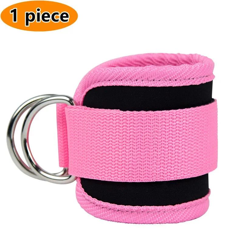 Adjustable Gym Ankle Straps with Double D-Ring | Neoprene Padded Cuffs for Cable Machine Leg & Glute Workout