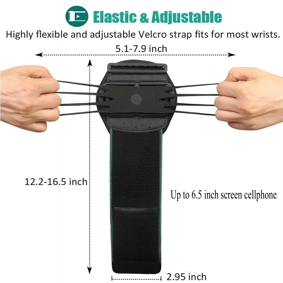 360° Rotatable Wristband Phone Holder – Universal Sports Armband for Running, Hiking & Biking