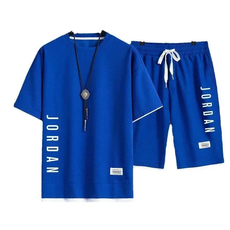 Men’s Casual Sportswear Set – T-Shirt & Shorts, Loose Fit 2025