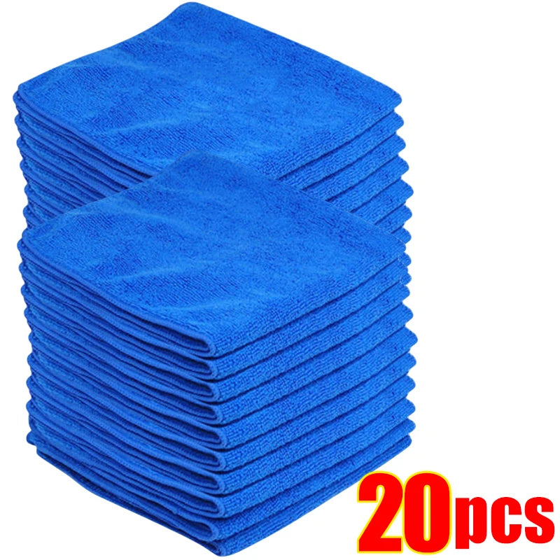 "1–20pcs Microfiber Cleaning Towels – Car Wash, Drying & Household Quick-Dry Cloths"