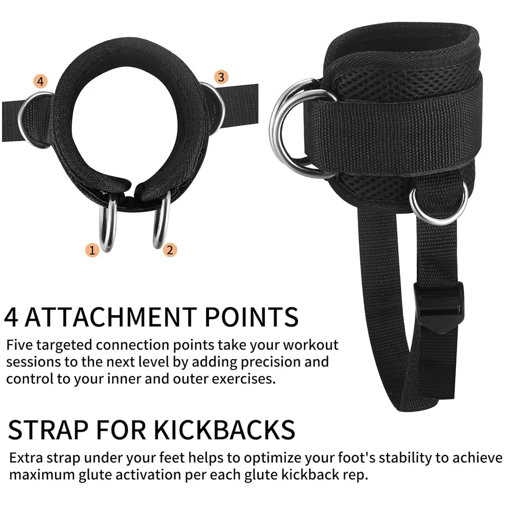 Ankle Strap for Cable Machine Kickbacks, Glute & Leg Workout, Hip Abductor Training, Adjustable Gym Cuffs