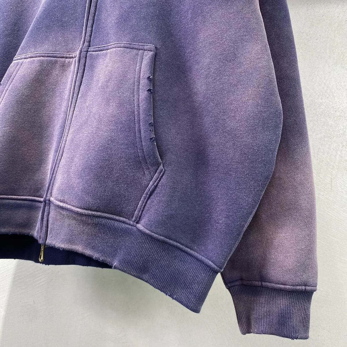 Unisex Oversized Zip Hoodie – Plush Tie-Dye Gradient | Cozy Winter Streetwear