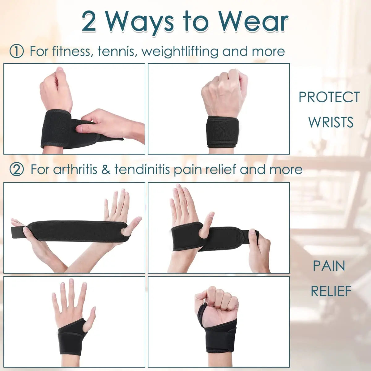 1PC Adjustable Wrist Wrap – Carpal Tunnel Relief & Thumb Support Brace for Sports and Joint Pain