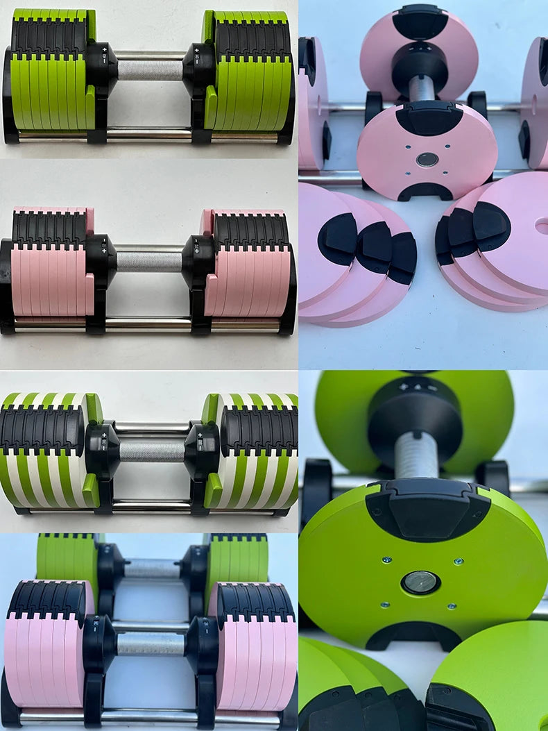 Adjustable Dumbbell Set – 2nd Generation Round Weights, 24kg/36kg, 2kg Increment, Home & Gym Fitness