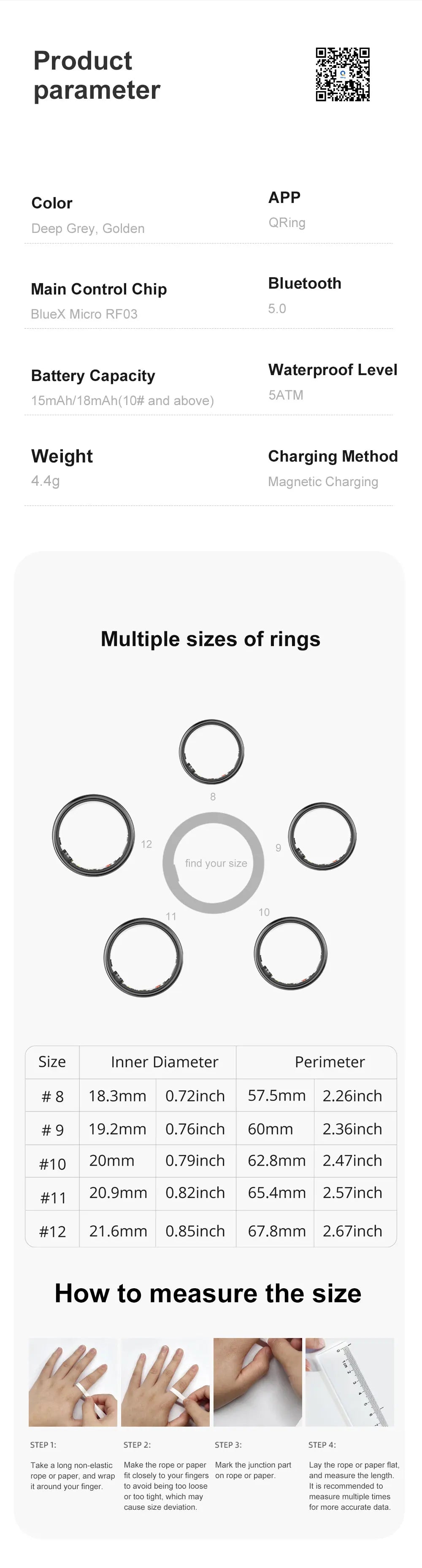 R06 Smart Ring – Health Monitor for Men & Women | Waterproof IP68 5ATM Fitness Tracker with Heart Rate, Blood Oxygen & Sleep Tracking