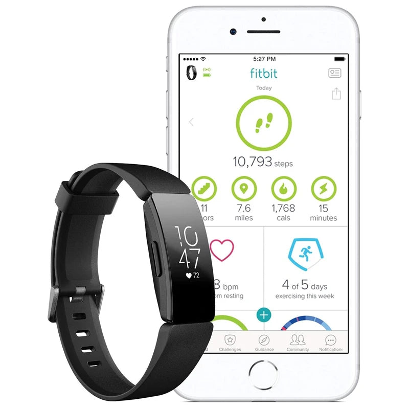 Fitbit Inspire HR – Health & Fitness Tracker with 24/7 Heart Rate, Sleep & Swim Tracking, Waterproof Smart Band