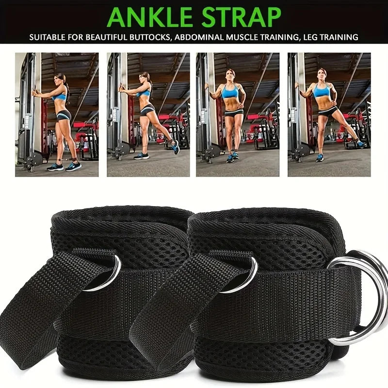 Adjustable Ankle Straps for Cable Machines – D-Ring Fitness Cuffs for Glute, Leg & Hip Workouts (1PC)
