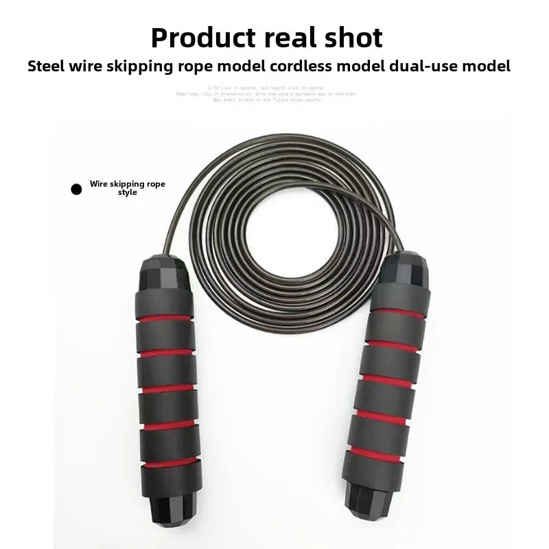 Steel Wire Skipping Rope with Bearings | Adjustable Speed Jump Rope for Fitness & Weight Loss
