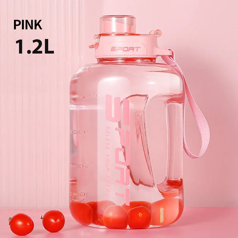 Premium Fitness & Sports Water Bottle – Large Capacity (1.2L / 1.7L / 2.5L) | Leakproof, BPA-Free, with Hydration Markings for Gym, Cycling & Outdoor