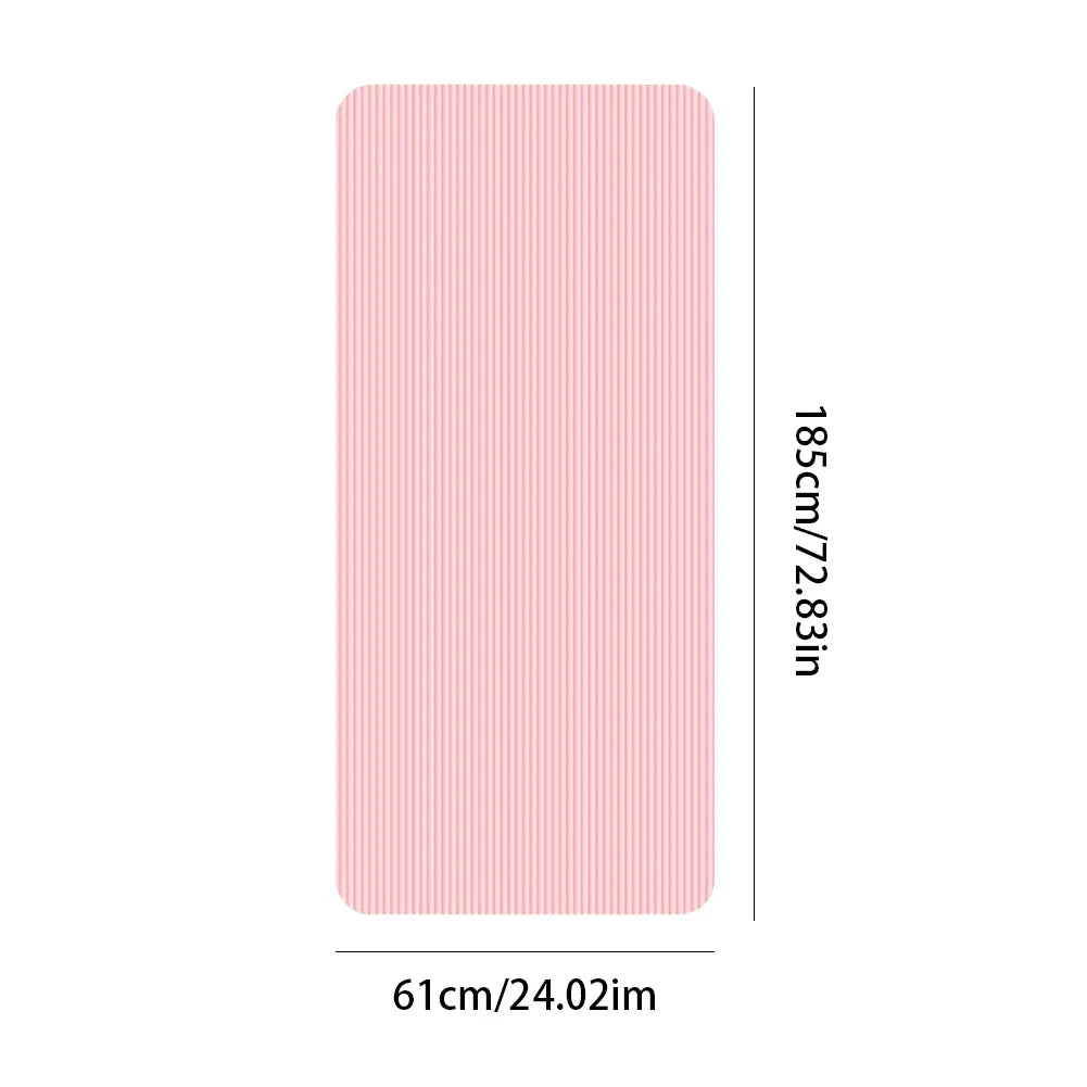 Yoga Mat Non-Slip Exercise Mat 10mm Thick | Solid Color Fitness & Pilates Mat for Home & Gym