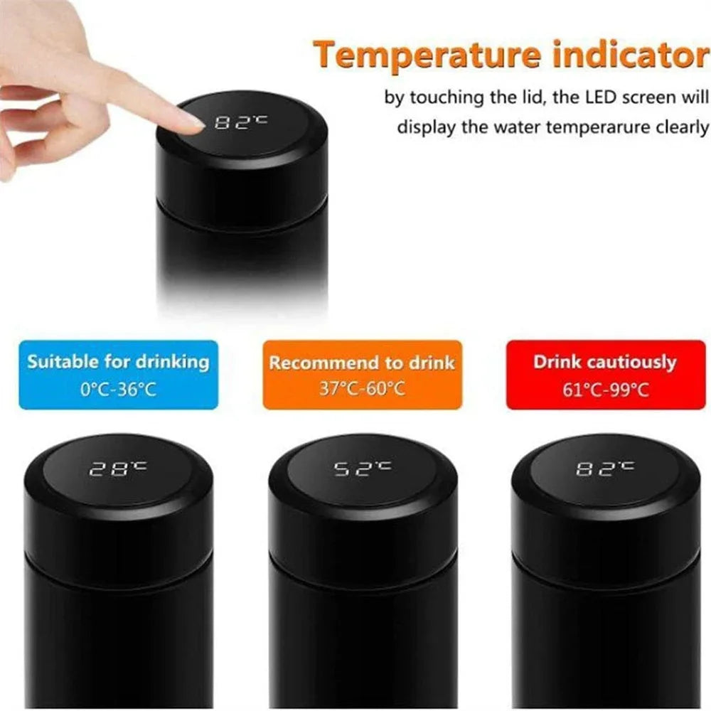 500ml Smart Thermos Bottle with Digital Temperature Display – 304 Stainless Steel