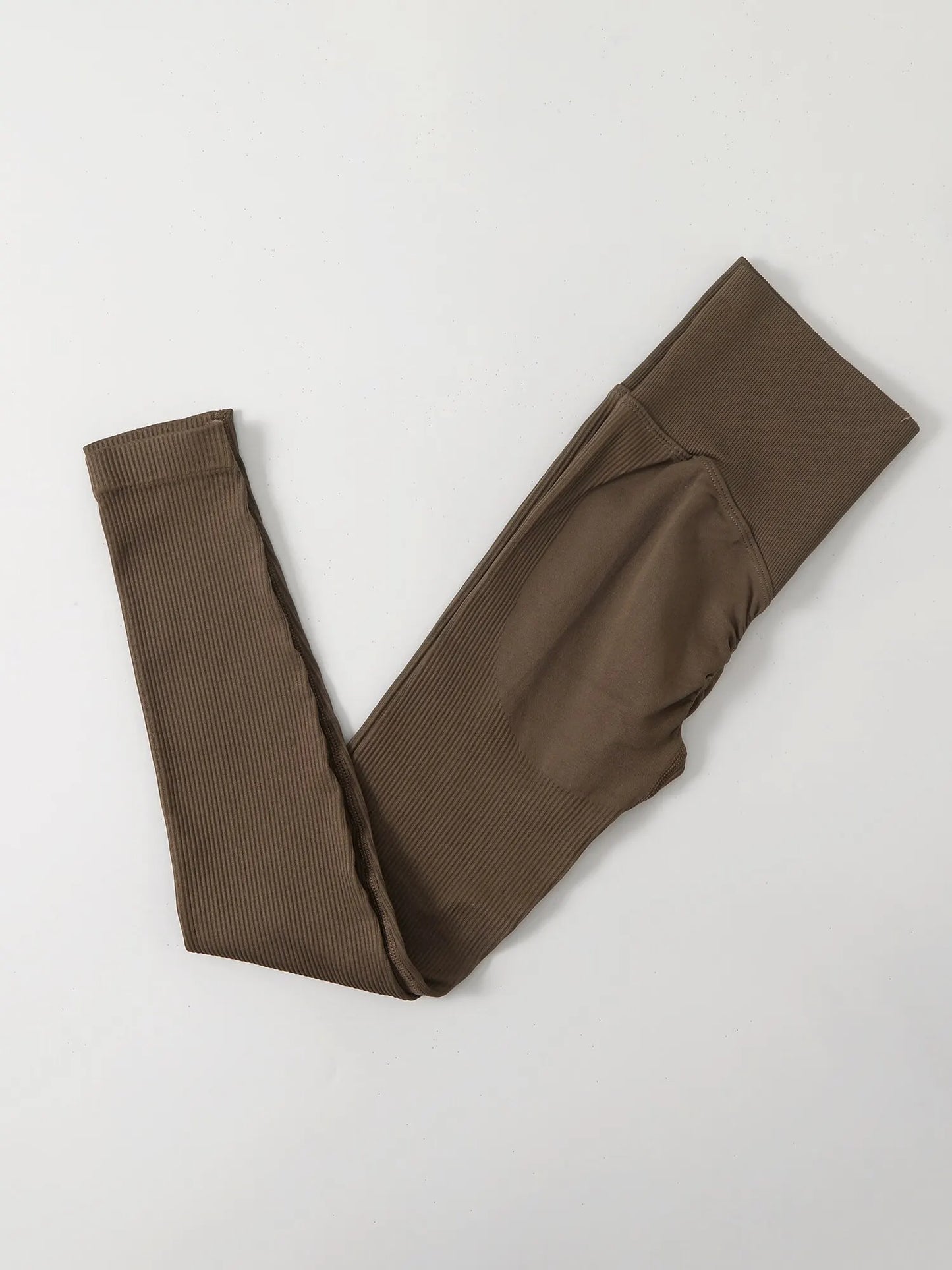 Seamless Ribbed Leggings – High Waist Push-Up Yoga Pants | 4-Way Stretch Compression