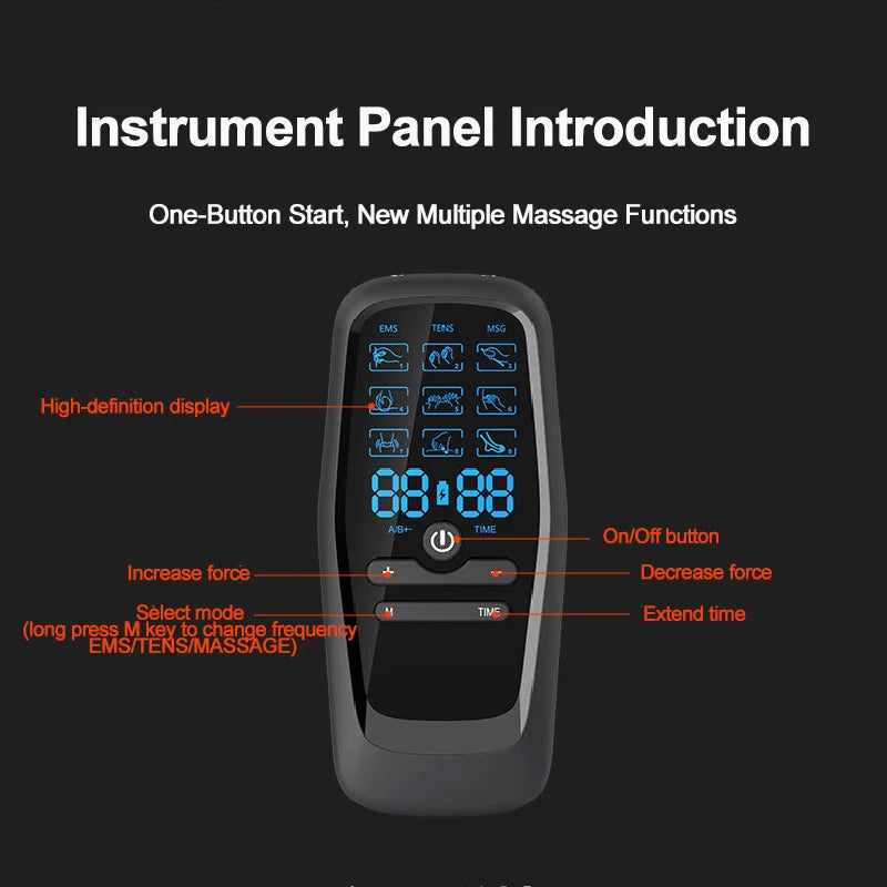 EMS Muscle Stimulator TENS Unit | Low Frequency Pulse Digital Body Massager for Pain Relief & Relaxation