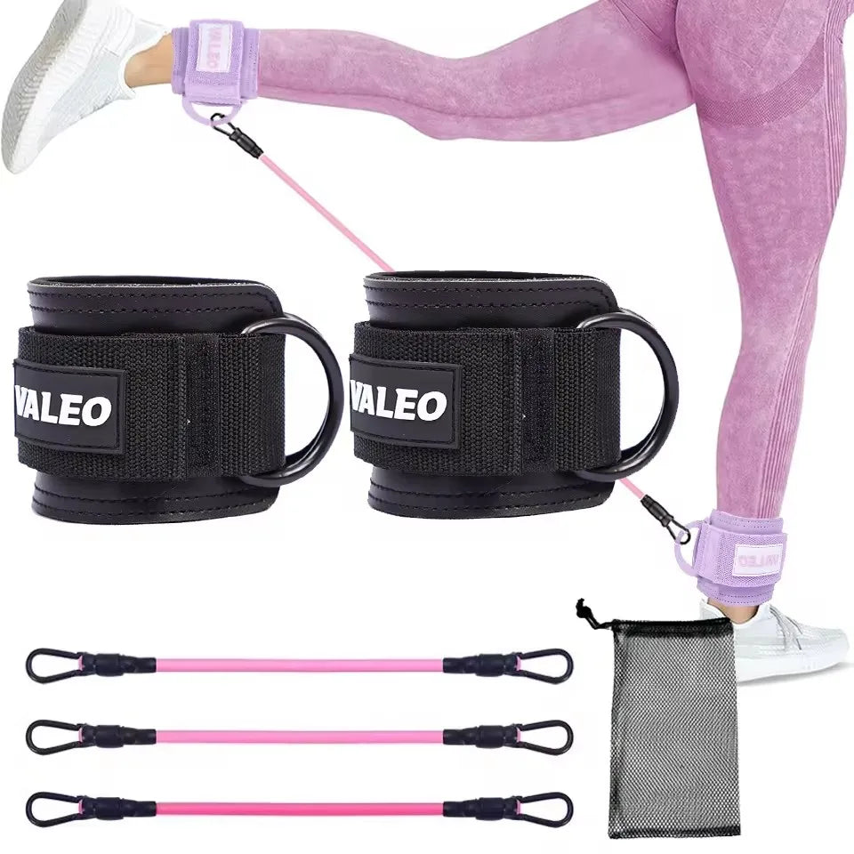 GOBYGO Ankle Resistance Bands with Foam Pads – Adjustable Straps for Glutes, Legs & Lower Body Workouts