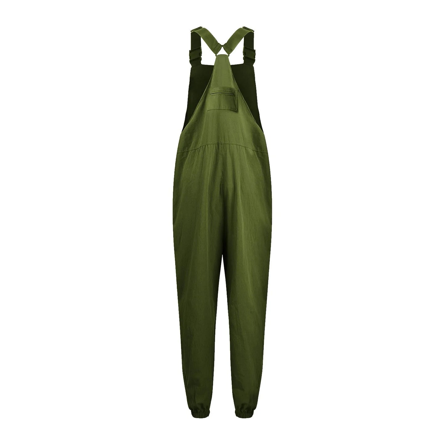 Women’s Casual Sleeveless Wide-Leg Jumpsuit with Pockets – Adjustable Straps