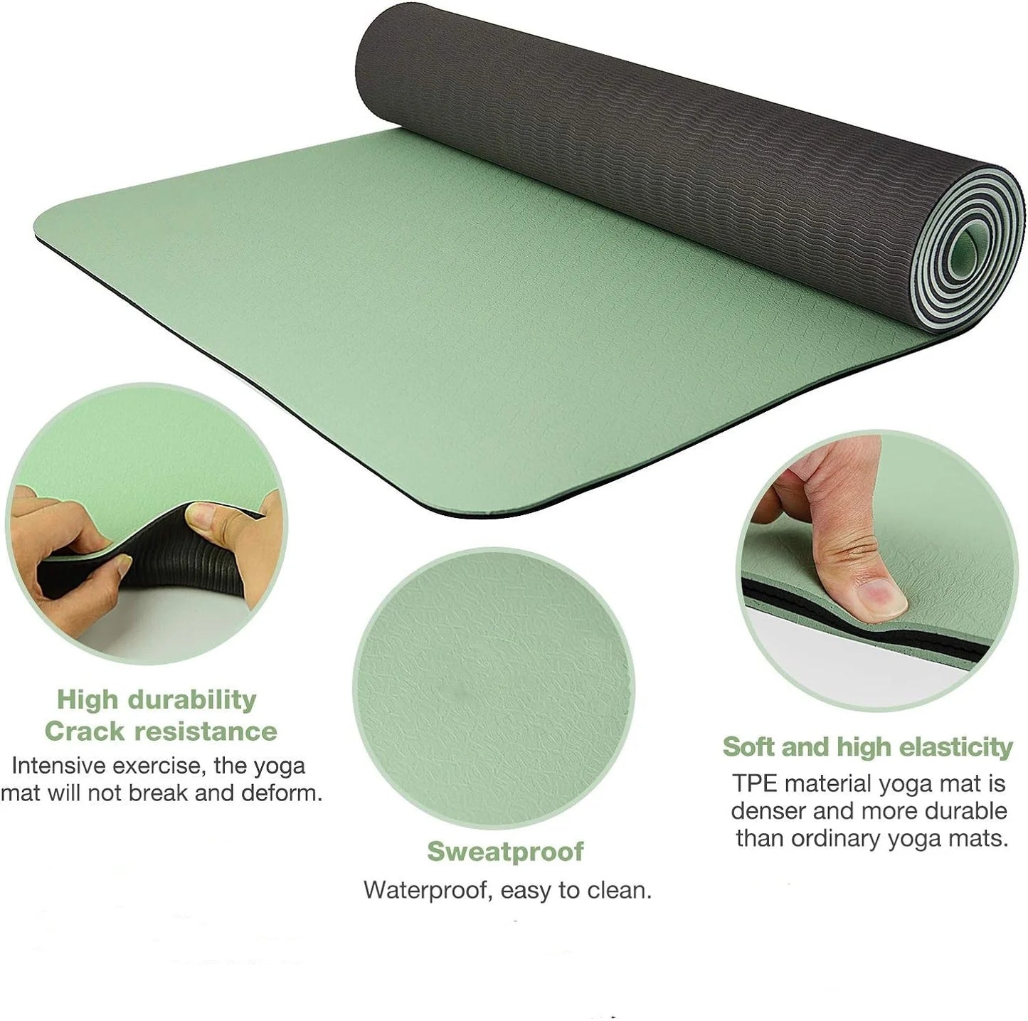 TPE Yoga Mat – Eco-Friendly, Non-Slip, Waterproof & Odorless Exercise Mat (6mm)