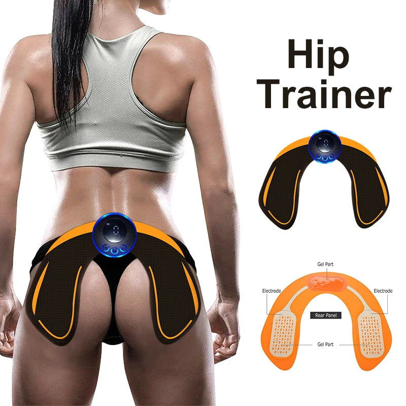 USB Rechargeable EMS Muscle Stimulator – Electric Hip & Abdominal Trainer, Pain Relief & Fitness Massager