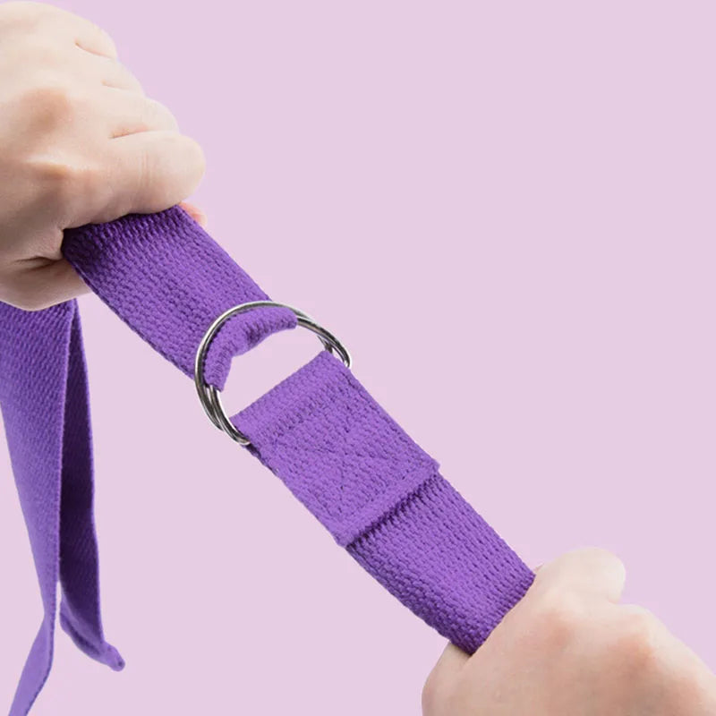 183×3.8cm Yoga Strap | Adjustable Cotton Exercise Belt with D-Ring Buckle for Yoga, Pilates & Stretching
