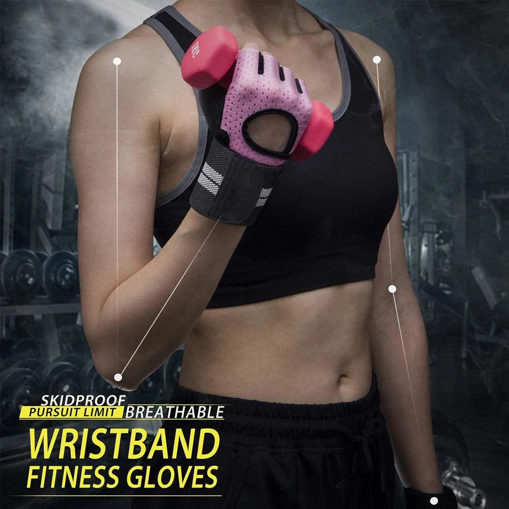 Dumbbell Gloves for Men & Women – Weightlifting, Crossfit, Bodybuilding, Workout Gym Gloves with Wrist Support
