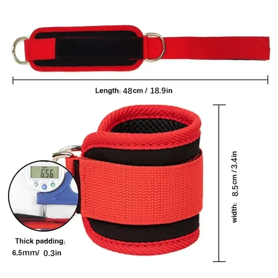 Adjustable Ankle Straps with Double Buckle | Fitness Cuffs for Cable Machine Leg & Glute Training