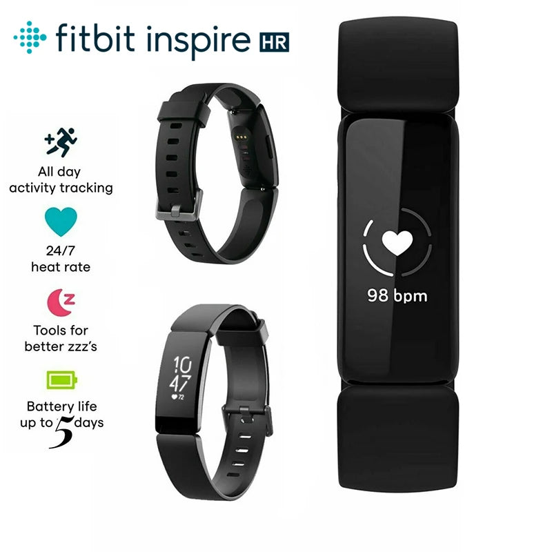 Fitbit Inspire HR – Health & Fitness Tracker with 24/7 Heart Rate, Sleep & Swim Tracking, Waterproof Smart Band