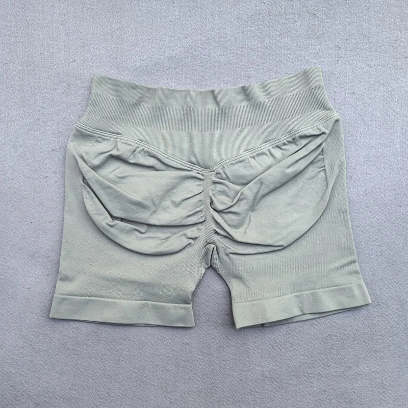 4.5" Seamless Shorts Ribbed Yoga Shorts Women Flex Scrunch Bum Gym Shorts Booty Running Short Butt Lifting Workout Pants