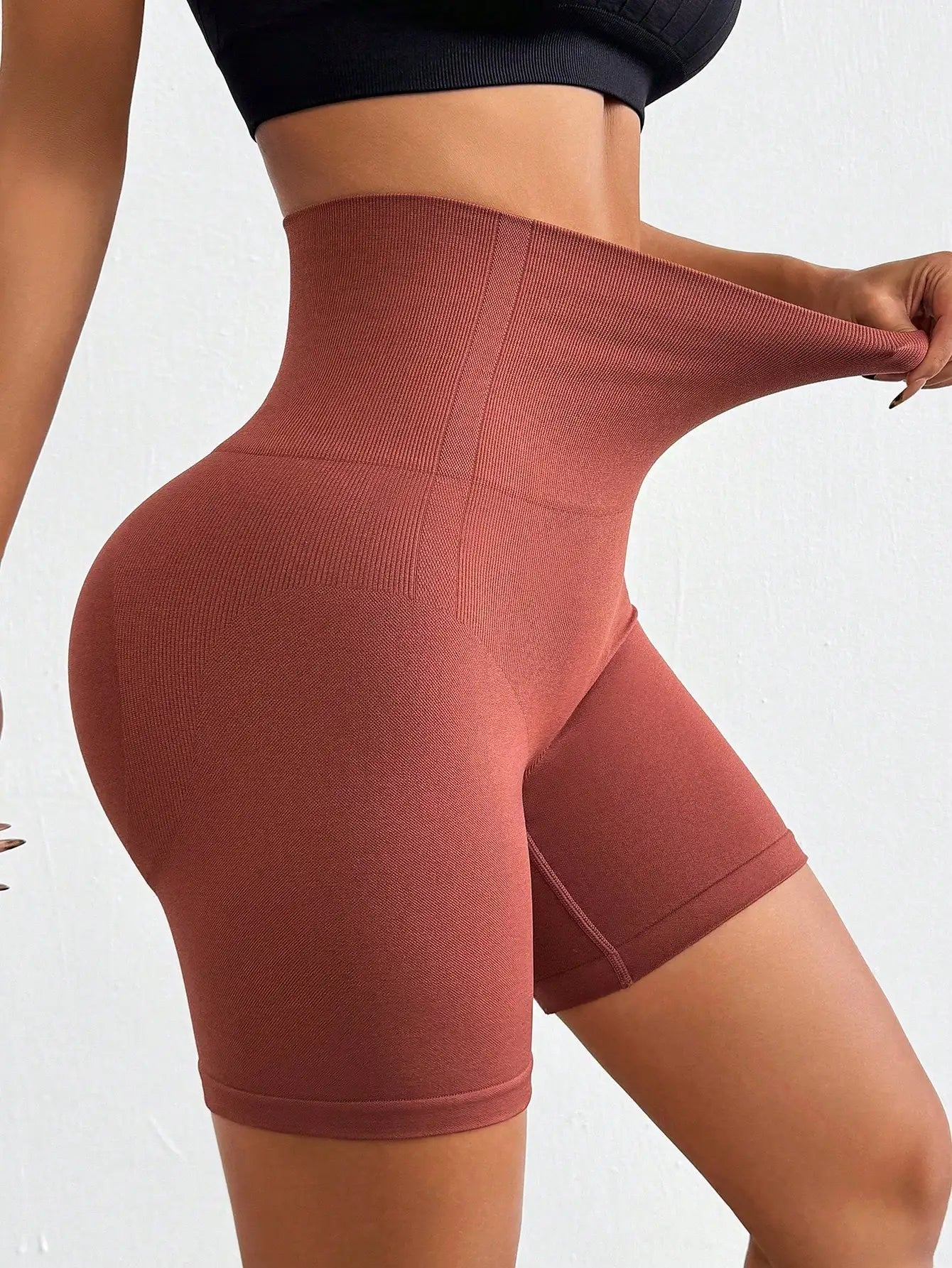 6" Seamless Biker Shorts – High-Waisted, No Front Seam, Compression Fit
