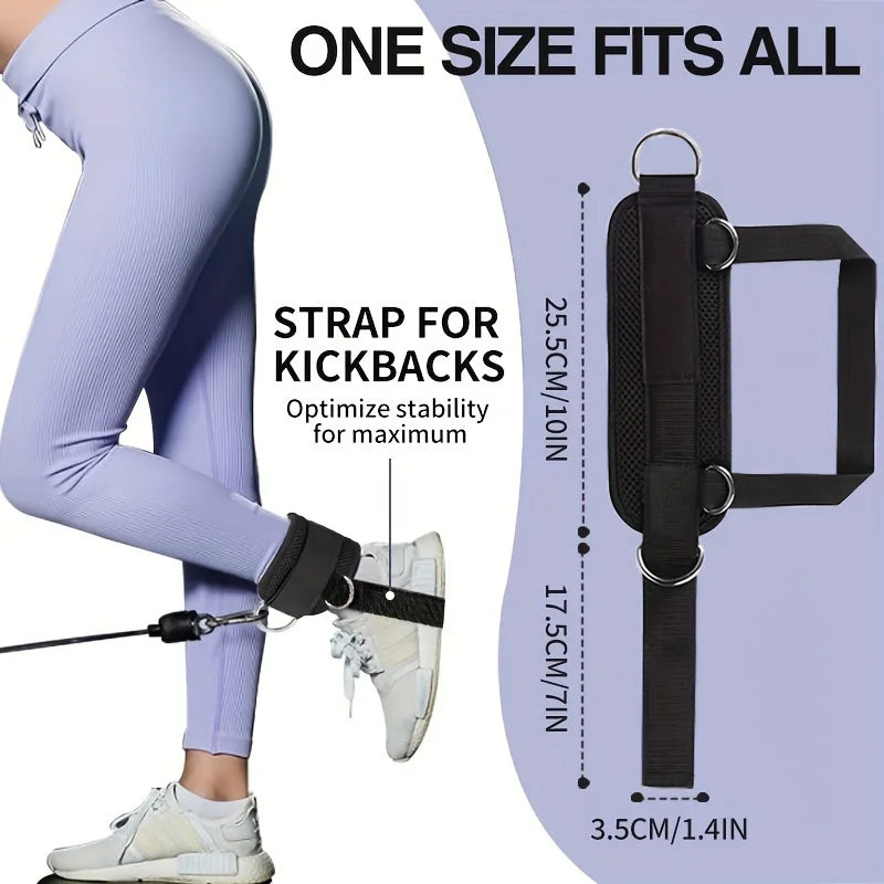 Adjustable Ankle Straps for Cable Machines – D-Ring Fitness Cuffs for Glute, Leg & Hip Workouts (1PC)
