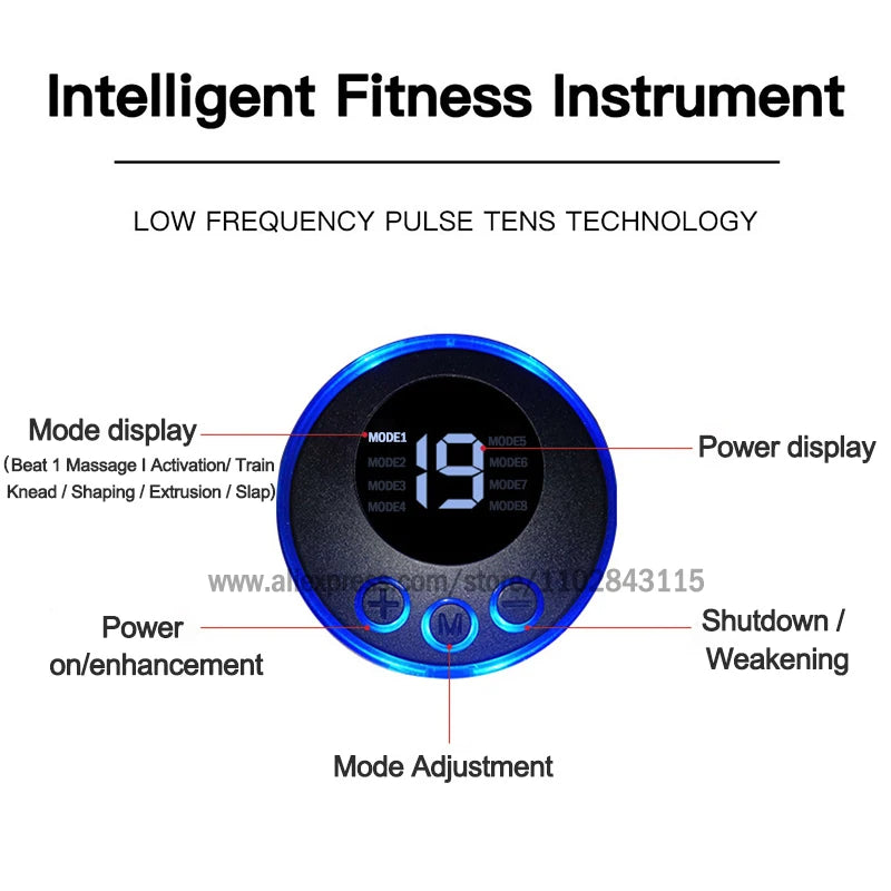 USB Rechargeable EMS Muscle Stimulator – Electric Hip & Abdominal Trainer, Pain Relief & Fitness Massager