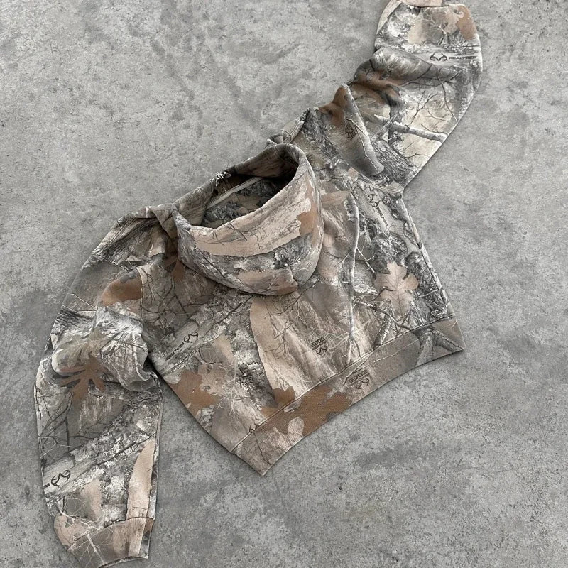 Y2K Camouflage Zip-Up Hoodie – Harajuku Hip Hop Oversized Streetwear for Men & Women
